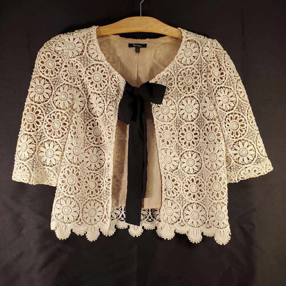 Elegant Lace Cardigan-Medium-100% Cotton